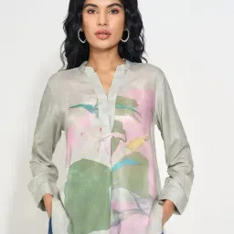 Akkriti By Pantaloons Green Regular Fit Printed Tunic-picture-31