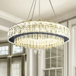 kapoor lamp shades Kapoor E Illuminations Deiliza Transparent Crystal 3-Way Remote Lighting Chandelier Light - Set of 1 image 2