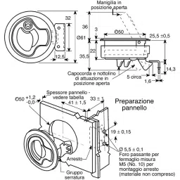 Southco Black Plastic Locking Latch 50 mm Cutout Key Unlock, M1-41 image 4