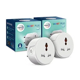 Wipro 10A Smart Plug Compatible with Alexa and Google Assistant - Pack of 2 (White) image 1