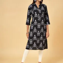 Rangmanch by Pantaloons Black Printed Straight Kurta-picture-42