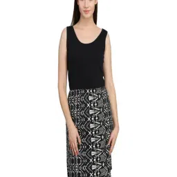 DODO & MOA Black & White Printed A Line Dress-picture-15