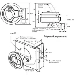 Southco Black Plastic Locking Latch 50 mm Cutout Key Unlock, M1-41 image 5