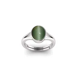 todani jems 11.25 Ratti Silver Plated Adjustable Cat's Eye Lehsuniya Gemstone Natural Birthstone Stone Ring image 1