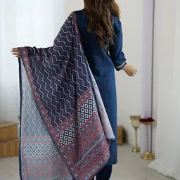 VASTRAHUT Women Ethnic Motifs Printed Kurta with Trouser & Dupatta image 5