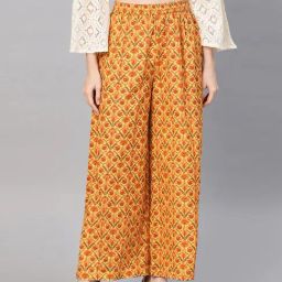 Juniper Yellow Floral Print Palazzos-picture-36