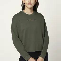 Honey by Pantaloons Olive Green Cotton Embroidered Sweatshirt-picture-35
