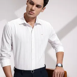 INVICTUS Men Premium Slim Fit Striped Cotton Linen Formal Shirt-image-83