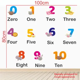 StickMe 'Colorful - Numbers - Baby - Kids - Learning Education Nursery Pre School Kinder Garden Wall Sticker' -SM720 (Multi Colour, Vinyl - 100cm X 80 cm) image 5