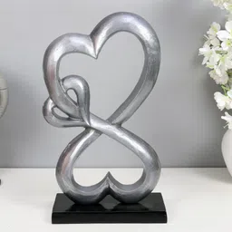 De Maison Decor  Brings Silver Family Heart Sculpture showpiece-image-98