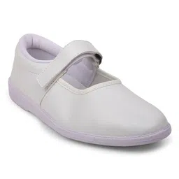 LIBERTY Solid Velcro Closure School Shoes - White-picture-14