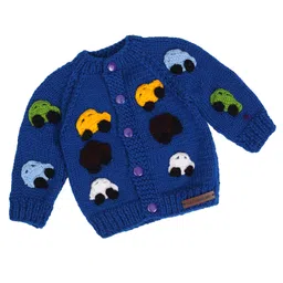 The Original Knit Knit Full Sleeves Cars Embroidered Sweater - Navy Blue-image-99