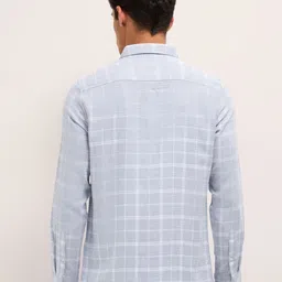 THE BEAR HOUSE Men Windowpane Checked Slim Fit Shirts image 3
