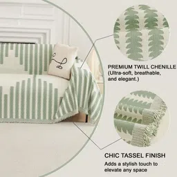 Stylista Green Polyester Sofa Cover With Arms image 2