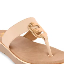 Rocia Women Textured Slip-On Open Toe Flats image 2