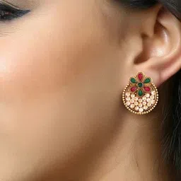 VIVASTRI Women Gold-Plated Alloy Earrings image 2