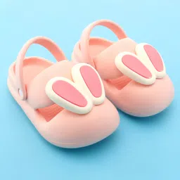 Oh! Pair Slip On Clogs with Appliques & Back Strap Closure - Pink image 2