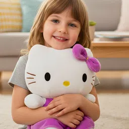 Tickles Cute Kitty Soft Stuffed Plush Animal Toy for Kids Birthday Gift (Color: Purple; Size: 45 cm) image 3