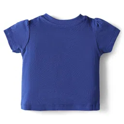 Doodle Poodle 100% Cotton Knit Half Sleeves Tops With Heart & Miss Adorable Text Print Pack of 3 - Pink Navy Blue & Yellow image 3