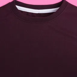 NUSYL Full Sleeves Little Mermaid Text Printed Sweatshirt - Burgundy Maroon image 5