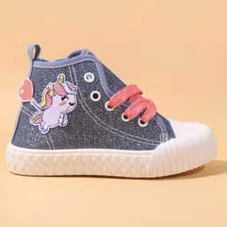 Cute Walk by Babyhug Casual Shoes With Zip Closure Shoes & Unicorn Badge - Blue image 4