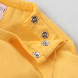 BLUSHES 100% Cotton Knit Halloween Theme Full Sleeves Boo Text Printed Romper - Yellow image 5