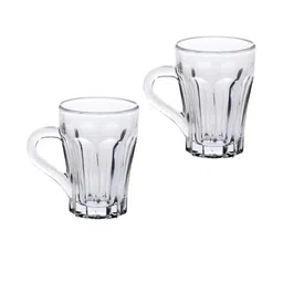 Somil Clear Glass Coffee & Tea Cup / Mug (100 Ml), Enjoy Your Drink in Style, 7 X 9.5 X 9.5 Cm, Pack of 5 image 2
