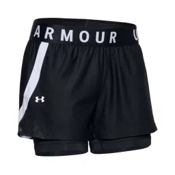 UNDER ARMOUR Black Striped Mid Rise Sports Shorts image 4