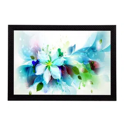 eCraftIndia Blue & White Floral UV Wall Art-image-92