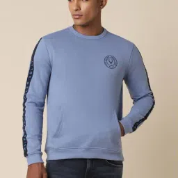Allen Solly Blue Cotton Regular Fit Sweatshirt-picture-10