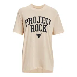 UNDER ARMOUR Beige Cotton Printed Sports T-Shirt image 4