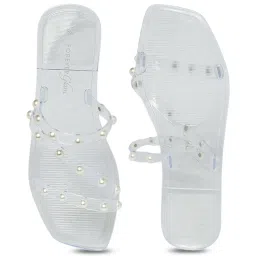 Forever Glam by Pantaloons Women's White Casual Sandals image 4