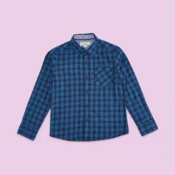 Pantaloons Junior Blue Cotton Chequered Full Sleeves Shirt-picture-28