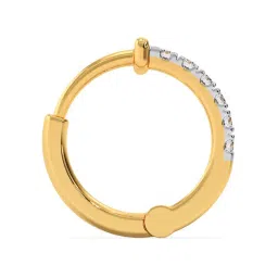Candere by Kalyan Jewellers Stylish 14K Yellow Gold and Diamond Hoop Earrings image 4
