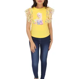 Cutecumber Kids Yellow Printed Top image 4