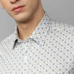 Louis Philippe Green Cotton Slim Fit Printed Shirt image 4