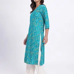 Anouk Rustic Abstract Printed V-Neck Straight Kurta image 5