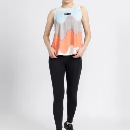 adidas Blue & Coral Printed Running Tank Top image 4