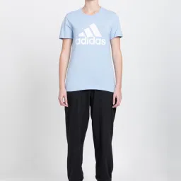 adidas Powder Blue Cotton Printed T-Shirt image 4