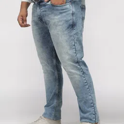 Big Hello - The Plus Life Men Regular Fit Mid-Rise Light Fade Jeans-picture-20