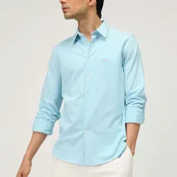 ANDAMEN Light Blue Regular Fit Shirt-picture-10