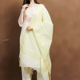 Melange By Lifestyle White Regular Fit Woven Dupatta-picture-23