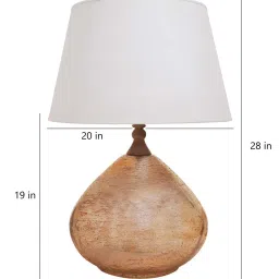 kapoor lamp shades Kapoor E Illuminations 'Colstrip' White & Brown Glass Table Lamp - Set of 1 image 5