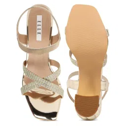 Elle Women's Gold Ankle Strap Sandals image 4