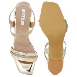 Elle Women's Gold Ankle Strap Sandals image 4