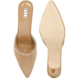 Elle Women's Beige Mule Shoes image 4