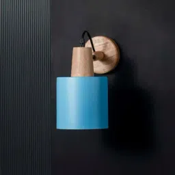 Whispering Homes Long Wooden Wall Light - Blue-image-2