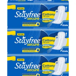 Stayfree Secure Set Of 3 Cottony Soft Cover Regular Pads With Wings - 18Pcs Each-picture-49