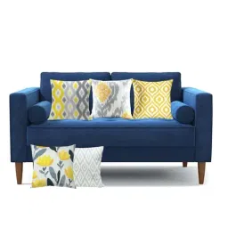 Elementary Yellow & Grey Polyester Cushion Covers - Set of 5-picture-29