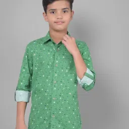 Crimsoune Club Kids Green Printed Full Sleeves Shirt-image-94